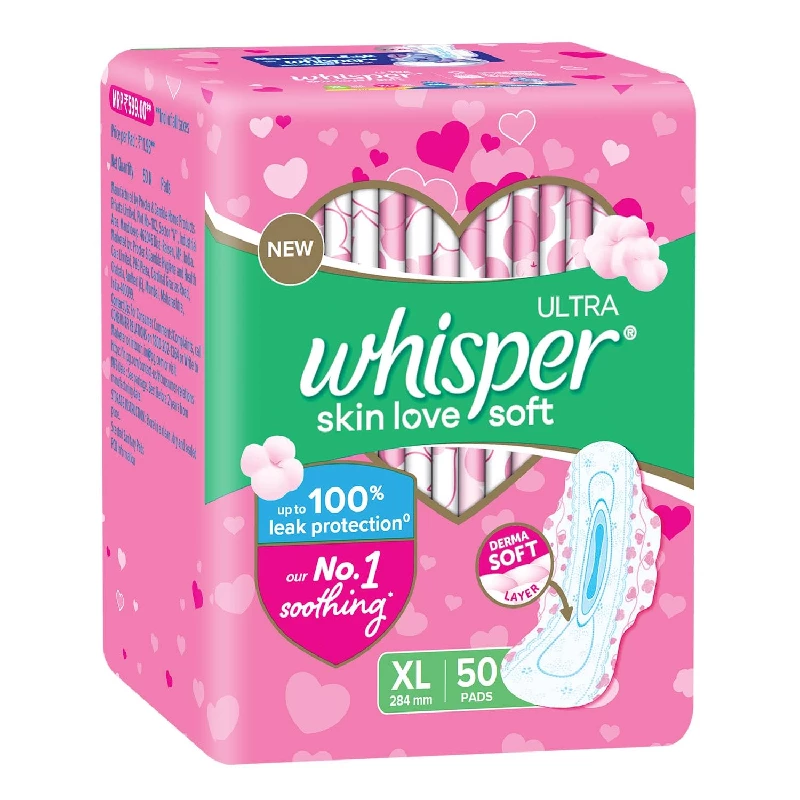Whisper Ultra Skinlove Soft Sanitary Pads, 50 Pads-2.webp